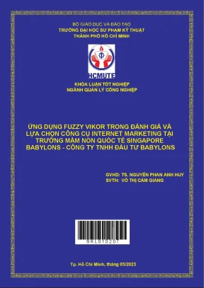 Ứng dụng fuzzy vikor trong đánh giá và lựa chọn công cụ internet marketing tại trường mầm non quốc tế singapore babylons công ty tnhh đầu tư babylons