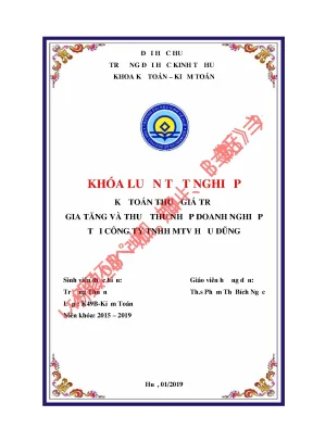 Kế toán thuế giá trị gia tăng và thuế thu nhập doanh nghiệp tại công ty tnnh mtv hữu dũng