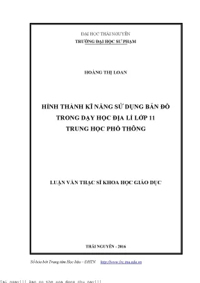 Hình thành kỹ năng sử dụng bản đồ trong dạy học địa lý lớp 11 trung học phổ thông