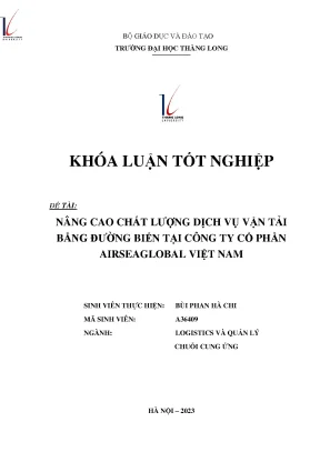 Nâng cao chất lượng dịch vụ vận tải bằng đường biển tại công ty cổ phần airseaglobal việt nam