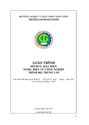 Giáo trình máy điện nghề điện tử công nghiệp trung cấp 2022
