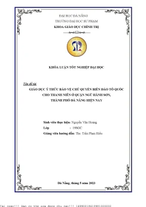 Giáo dục ý thức bảo vệ chủ quyền biển đảo tổ quốc cho thanh niên ở quận ngũ hành sơn thành phố đà nẵng hiện nay