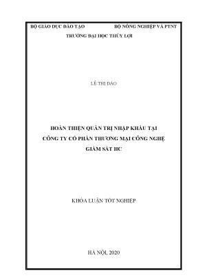 Hoàn thiện quản trị nhập khẩu tại công ty cổ phần thương mại công nghệ giám sát hc