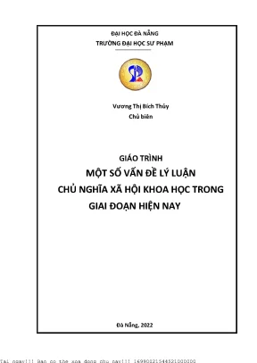 Giáo trình một số vấn đề lý luận chủ nghĩa xã hội khoa học trong giai đoạn hiện nay