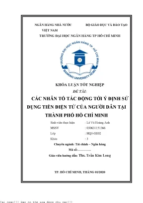 Các nhân tố tác động tới ý định sử dụng tiền điện tử của người dân tại thành phố hồ chí minh khóa luận đại học chuyên ngành tài chính ngân hàng