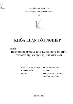 Hoạt động quản lý kho tại công ty cổ phần thương mại và dịch vụ hbs việt nam
