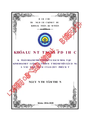 Kế toán doanh thu chi phí và xác định kết quả kinh doanh tại công ty tnhh mtv xây dựng sản xuất thương mại và dịch vụ phúc đạt