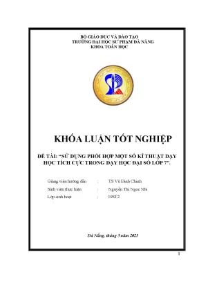 Sử dụng phối hợp một số kĩ thuật dạy học tích cực trong dạy học đại số lớp 7
