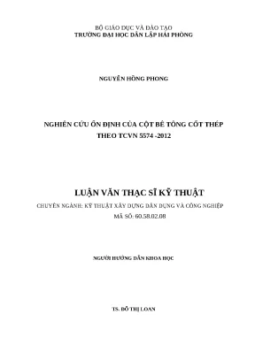 Luận văn hpu nghiên cứu ổn định của cột bê tông cốt thép theo tcvn 5574 2012