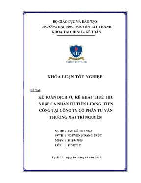 Kế toán dịch vụ kê khai thuế thu nhập cá nhân từ tiền lương tiền công tại công ty cổ phần tư vấn thương mại trí nguyễn