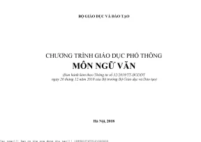 Chương trình giáo dục phổ thông môn ngữ văn