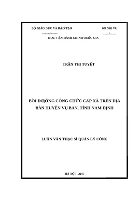 Luận văn thạc sĩ bồi dưỡng công chức cấp xã trên địa bàn huyện vụ bản tỉnh nam định