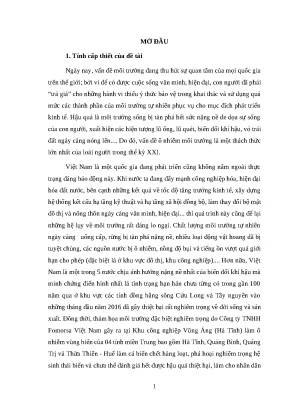 Luận văn ths qlc quản lý nhà nước về môi trường trên địa bàn thành phố rạch giá tỉnh kiên giang