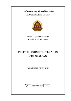 Khóa luận tốt nghiệp văn học phép thế trong truyện ngắn của nam cao