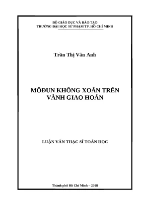 Luận văn thạc sĩ môđun không xoắn trên vành giao hoán