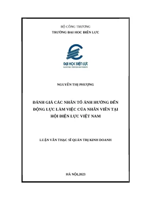 Luận văn thạc sĩ đánh giá các nhân tố ảnh hưởng đến động lực làm việc của nhân viên tại hội điện lực việt nam
