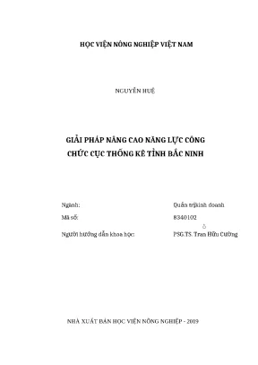 Luận văn thạc sĩ giải pháp nâng cao năng lực công chức cục thống kê tỉnh bắc ninh