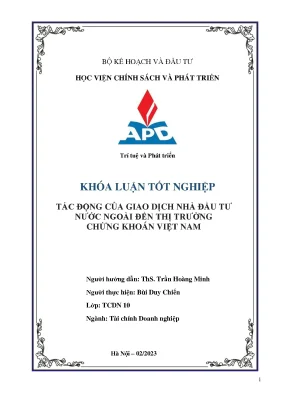 Tác động của giao dịch nhà đầu tư nước ngoài tại thị trường chứng khoán việt nam