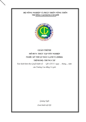 Giáo trình thực tập tốt nghiệp nghề kỹ thuật máy lạnh và điều hoà không khí trung cấp
