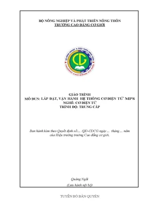 Giáo trình lắp đặt vận hành hệ thống cơ điện tử mps nghề cơ điện tử trung cấp