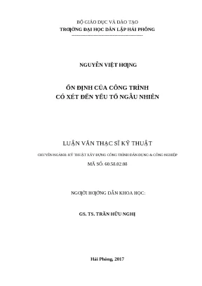 Luận văn hpu ổn định của công trình có xét đến yếu tố ngẫu nhiên