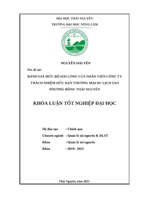 Luận văn đánh giá sự hài lòng của nhân viên tại công ty trách nhiệm hữu hạn thương mại du lịch sao phương đông
