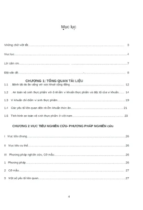 Luận văn khảo sát thực trạng ô nhiễm vi khuẩn của thức ăn đường phố trong các cửa hàng ăn dọc quốc lộ 1a huyện tiên sơn tỉnh bắc ninh