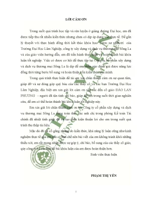 Nghiên cứu công tác kế toán nguyên vật liệu và công cụ dụng cụ tại công ty cpxddvtm sông la hà tĩnh