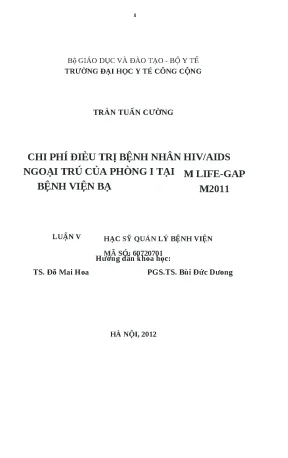 Luận văn chi phí điều trị bệnh nhân hivaids ngoại trú của phòng khám life gap tại bệnh viện bạch mai năm 2011