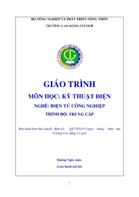 Giáo trình kỹ thuật điện nghề điện tử công nghiệp trung cấp
