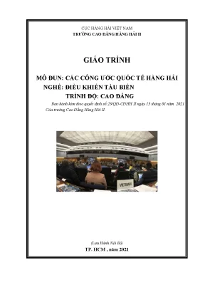Giáo trình các công ước quốc tế hàng hải nghề điều khiển tàu biển trình độ cao đẳng