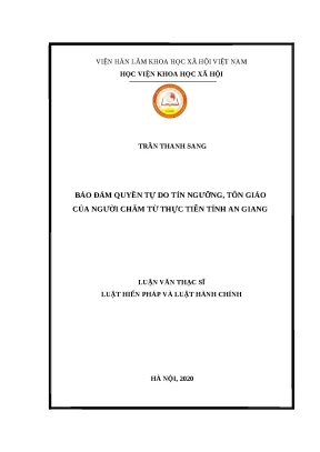 Luận văn thạc sĩ bảo đảm quyền tự do tín ngưỡng tôn giáo người chăm từ thực tiễn tỉnh an giang