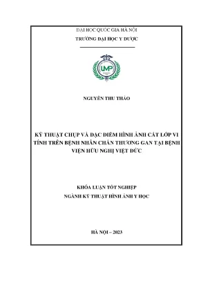 Khóa luận kỹ thuật chụp và đặc điểm hình ảnh cắt lớp vi tính trên bệnh nhân chấn thương gan tại bệnh viện hữu nghị việt đức