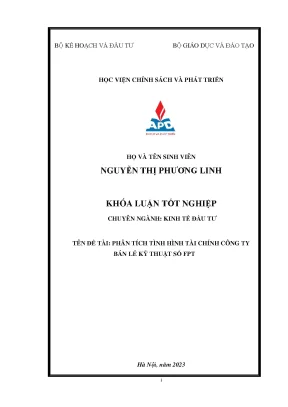 Phân tích tình hình tài chính của công ty cổ phần bán lẻ kỹ thuật số fpt