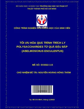 Luận văn thạc sĩ tối ưu hóa quá trình trích ly polysaccharides từ quả đậu bắp abelmoschus esculentus