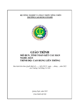 Giáo trình tính toán kết cấu hàn nghề hàn cđlt