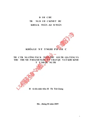 Thực trạng công tác kế toán thuế giá trị gia tăng và thuế thu nhập doanh nghiệp tại ban quản lý khu kinh tế tỉnh quảng trị