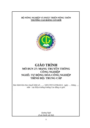 Giáo trình mạng truyền thông công nghiệp nghề tự động hoá công nghiệp trung cấp