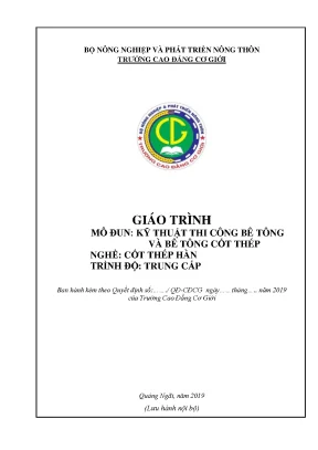 Giáo trình kỹ thuật thi công bê tông và bê tông cốt thép nghề cốt thép hàn trung cấp
