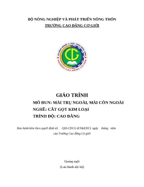 Giáo trình mài trụ ngoài mài côn ngoài nghề cắt gọt kim loại cao đẳng
