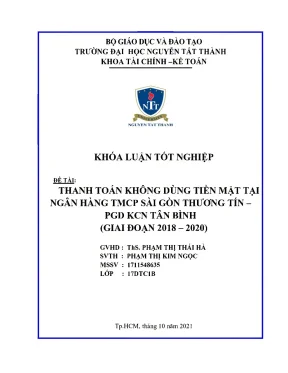 Thanh toán không dùng tiền mặt tại ngân hàng thương mại cổ phần sài gòn thương tín pgd kcn tân bình giai đoạn 2018 2020