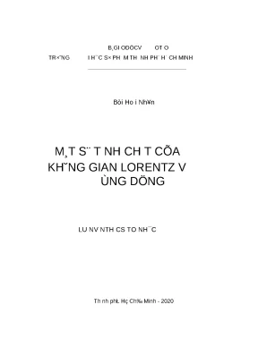 Luận văn thạc sĩ một số tính chất của không gian lorentz và ứng dụng