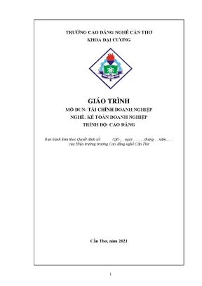 Giáo trình tài chính doanh nghiệp nghề kế toán doanh nghiệp trình độ cao đẳng