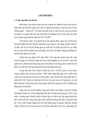 Luận văn thạc sĩ hoạt động quản trị nguồn nhân lực tại trung tâm điện toán truyền số liệu khu vực 1 vdc1