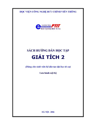 Ebook sách hướng dẫn học tập giải tích 2 dùng cho sinh viên hệ đào tạo đại học từ xa ts vũ gia tê
