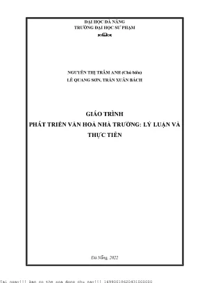 Giáo trình phát triển văn hóa nhà trường lý luận và thực tiễn