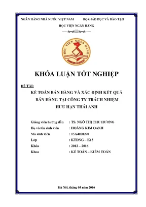 Kế toán bán hàng và xác định kết quả bán hàng tại công ty trách nhiệm hữu hạn thái anh