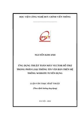 Luận văn ứng dụng thuật toán máy vector hỗ trợ trong phân loại thông tin văn bản trên hệ thống website tuyển dụng