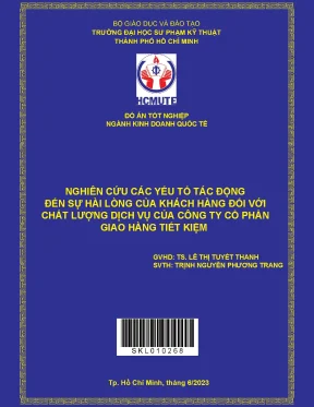 Nghiên cứu các yếu tố tác động đến sự hài lòng của khách hàng đối với chất lượng dịch vụ của công ty cổ phần giao hàng tiết kiệm