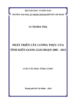 Luận văn thạc sĩ phát triển cây lương thực của tỉnh kiên giang giai đoạn 2005 2015